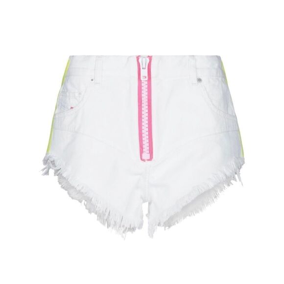 ⭕️ DIESEL Denim Shorts White Neon Zipper 27 - Picture 5 of 5